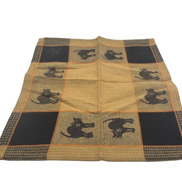 Park Designs Halloween Cat Cotton Napkins 12x12 Inch Set - Picture 2 of 3